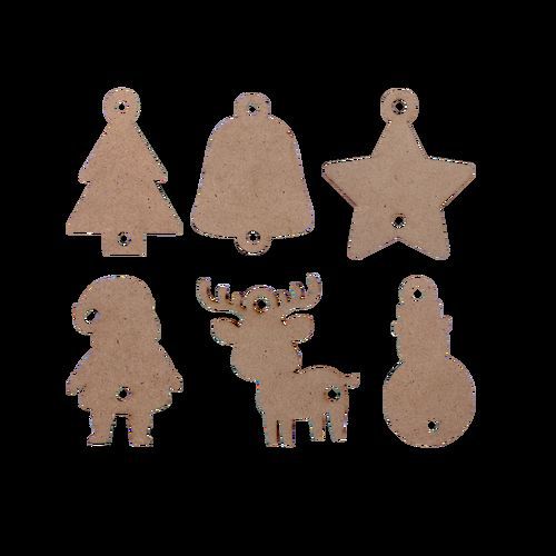 48 Formes En Bois Brut Pour Déco Noël - Papermania - Pour Bricolage, Cartes, Calendriers De L'Avent