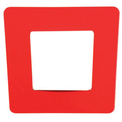 Adhésif carré de repérage interrupteurs rouge - PVC 150x150mm - Accessibilité handicapé - Recyclable