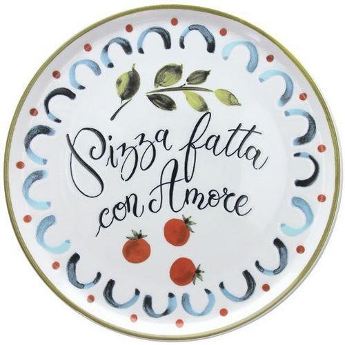 Lot de 6 - Assiette À Pizza Porcelaine Cinzia Amore - 33 Cm