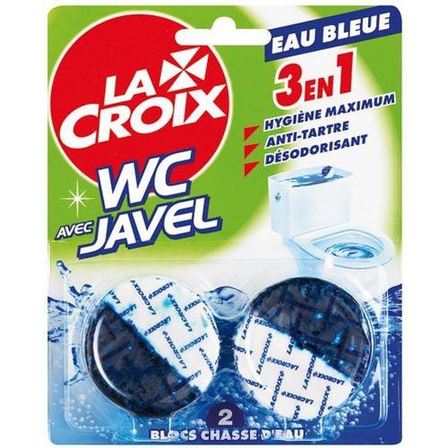 Bloc chasse d'eau 3 en 1 - Eau bleue - 3 en 1 - Boîte de 2 - Lacroix Bloc chasse d'eau 3 en 1 - Eau bleue - 3 en 1 - Boîte de 2 - Lacroix