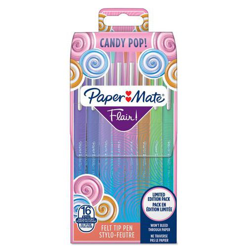 Stylo Feutre Paper Mate Flair Candy Pop Assortis Lot De 16 -