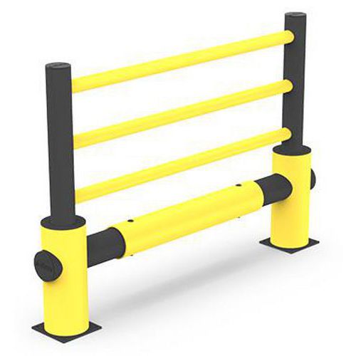 D-Flexx - Poteau central de protection - Kit ECHO - Polyéthylène Noir/Jaune - 1200mm Hauteur - Intérieur/Extérieur - 5 ans Garantie