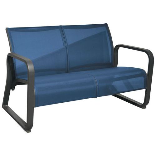 Canapé Quenza Ii Alu/tpep Châssis Graphite/assise Bleue
