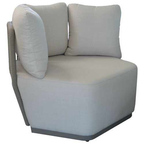 Fauteuil Longe Iris Alu/sangle Olefin + Coussin Kaki/écru