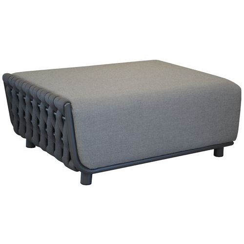 Tabouret Hug Alu/tressé + Coussin Pied Anthr/assise Grise