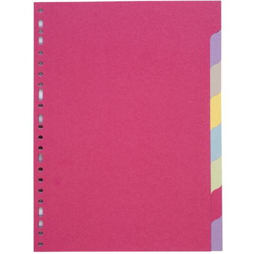 Intercalaire Carte Recyclée 170g A4 8 Positions