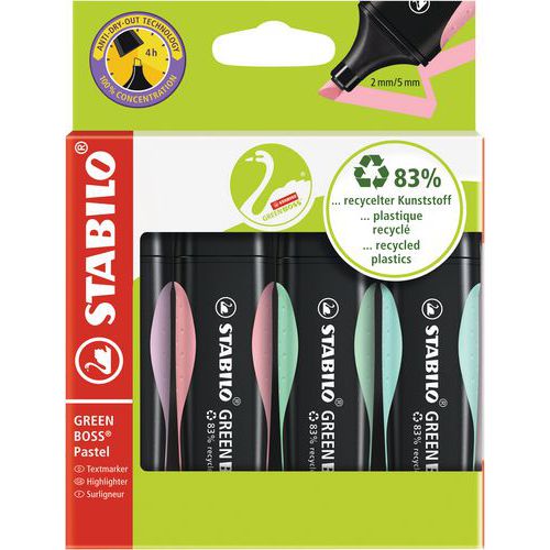 Surligneur Stabilo Boss Couleurs Assorties - Pochette De 4