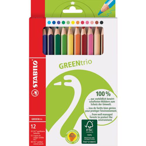 Etui carton x 12 crayons de couleur STABILO GREENtrio thumbnail image 1
