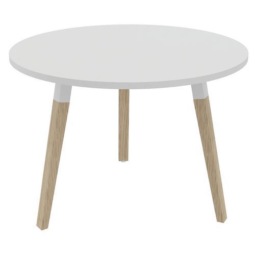 Table De Réunion Ronde D.100cm Dialogue Blanc / Blanc