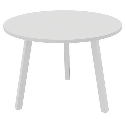 Table De Réunion Ronde D.100cm Partage Blanc / Blanc