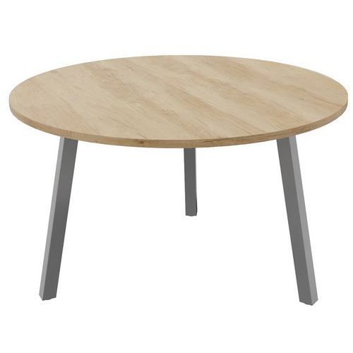 Table De Réunion Ronde D.120cm Partage Chêne Nebraska / Alu