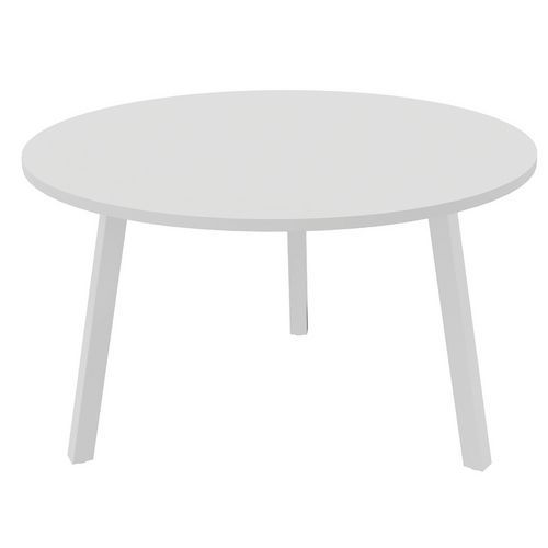 Table De Réunion Ronde D.120cm Partage Blanc / Blanc