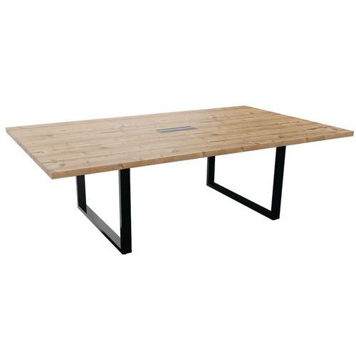 Table De Conf L240xp140cm Pied Noir/timber