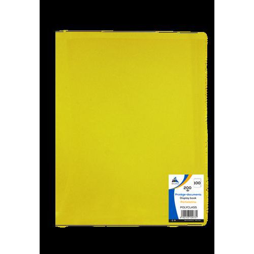 Reliure Plastique 100 Volets A4 - Jaune