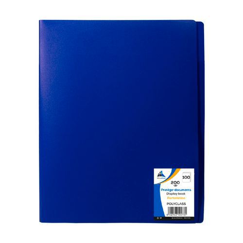 Reliure Plastique 100 Volets A4 - Bleu
