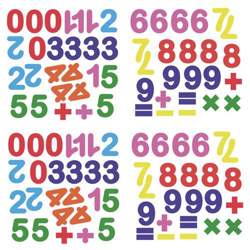 Ensemble 100 chiffres et symboles magnétiques multicolores | Manutan
