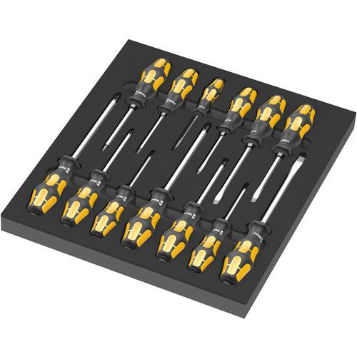 Module mousse tournevis-burin 1 - Wera