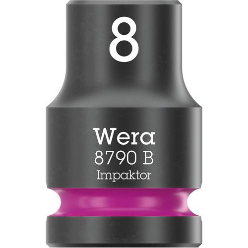 Wera - Douille 3/8 Impaktor 8mm - 6 pans - 30mm Longueur - Haute résistance