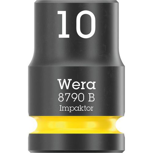 Wera - Douille 3/8 Impaktor 10mm - 6 pans - 30mm Longueur - Haute Résistance