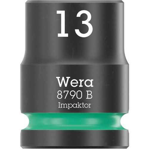 Wera - Douille 3/8 Impaktor 13mm - 6 pans - Longueur 30mm - Haute résistance