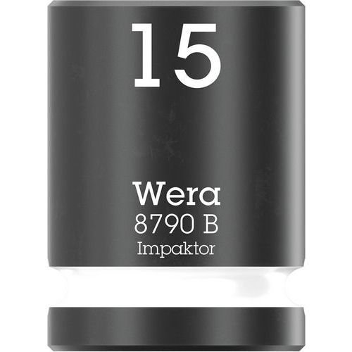 Wera - Douille 3/8 Impaktor 15mm - 6 pans - 30mm longueur - Outillage professionnel