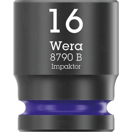Wera - Douille 3/8 8790 B Impaktor 16mm - 6 pans - Longueur 30mm - Outillage à main résistant