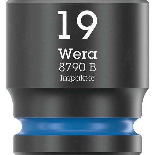 Wera - Douille 3/8 Impaktor 19mm - 6 pans - 30mm longueur - Outillage à main résistant