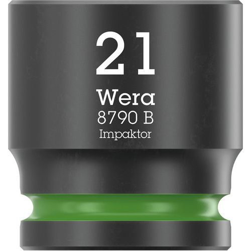 Wera - Douille 3/8 Impaktor 21mm - 6 pans - Longueur 32mm - Haute performance