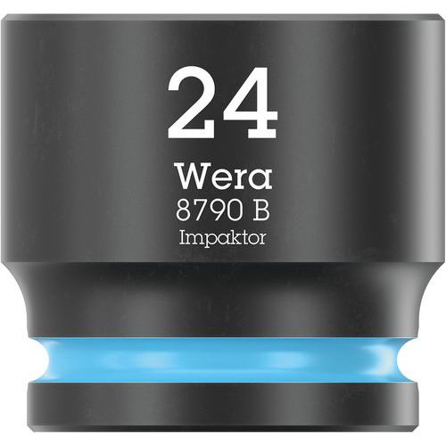 Wera - Douille 3/8 Impaktor 24mm - 6 pans - Longueur 32mm - Haute résistance