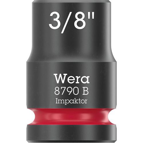 Wera - Douille 3/8 Impaktor 8790 B - 6 Pans - 30mm Longueur - Outillage à Main Robuste