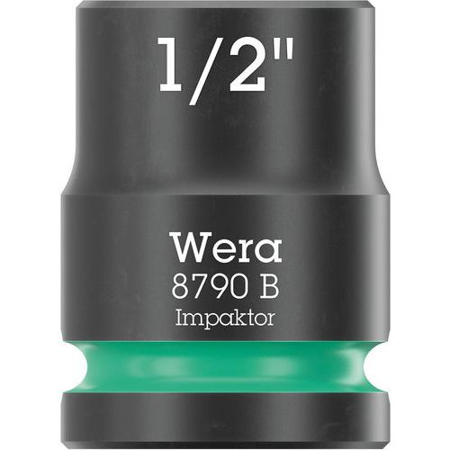 Wera - Douille 3/8 8790 B Impaktor 1/2 - 6 pans - 30mm longueur - Carré 1/2 - Robuste et Durable