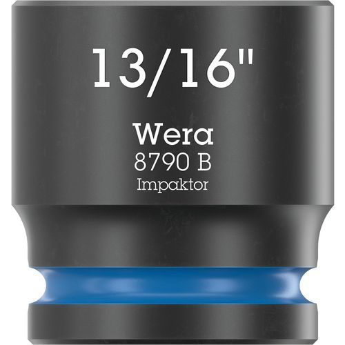 Wera - Douille 3/8 8790 B Impaktor 13/16 - 6 pans - 32mm Longueur - Robuste et Durable