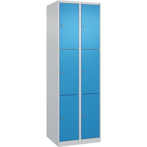 CP - Armoire à casiers Classic PLUS 6 portes - Gris clair/Bleu clair - Acier - Livré monté - 10 ans garantie