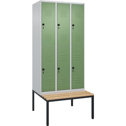 Vestiaire 2 niveaux Classic PLUS à banc intégré - 6 casiers - CP