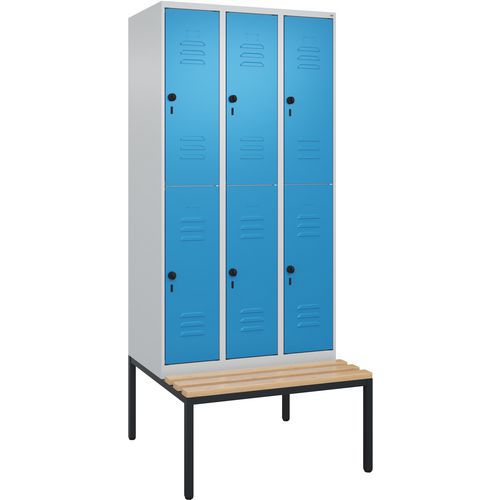 Vestiaire 2 niveaux Classic PLUS à banc intégré - 6 casiers - CP