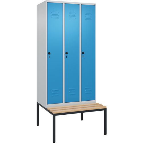 Vestiaire Classic PLUS à banc intégré - 3 colonnes - CP