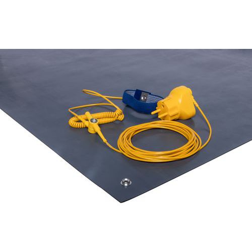 Coba - Tapis ESD Antistatique Gris 1.2m x 2mm - Caoutchouc - Protection Électrostatique