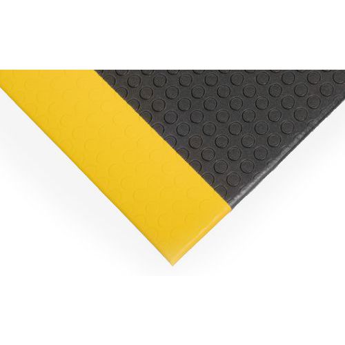 Coba - Tapis anti-fatigue monocouche 0,9x1,5m Noir/jaune - PVC antidérapant - Confort et sécurité