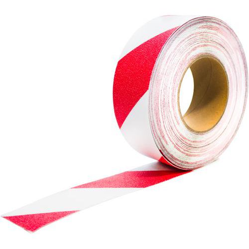 Coba - Bandes anti-dérapant 50mm x 18.3m Rouge/Blanc - Adhérence Sécurisée - Idéal pour Zones Humides