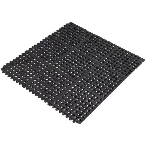 Coba - Dalle anti-fatigue Fatigue-Step 0,9x0,9m Noir - Caoutchouc résistant huiles et acides - 18mm épaisseur