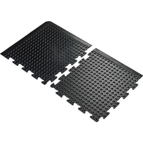 Coba - Dalle emboîtable anti-fatigue 50x50cm Noir - Caoutchouc 14mm - Antidérapant