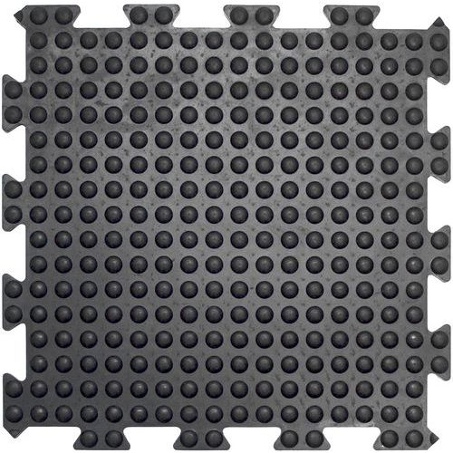Coba - Dalle emboîtable anti-fatigue milieu 50x50cm Noir - Caoutchouc 14mm - Antidérapant