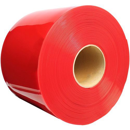 Coba - Rideau PVC Rouge 200mm x 2mm x 50m - Résistant au froid et à la chaleur - Idéal pour atelier