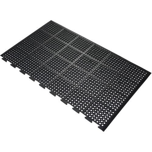 Coba - Tapis Antidérapant Anti-Fatigue Caoutchouc Noir 0,9x1,5m - 12mm Épaisseur - Confort Durable