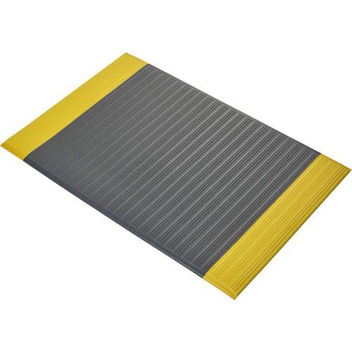Coba - Tapis anti-fatigue 0,6x0,9m Gris/jaune - PVC strié antidérapant - Confort et sécurité