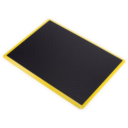 Coba - Tapis anti-fatigue 0,9x1,2m Noir/jaune - Polyuréthane durable - Antidérapant