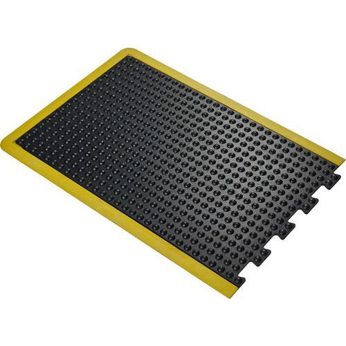 Coba - Tapis anti-fatigue Bubblemat - 0,9x1,2m Noir/Jaune - Caoutchouc Antidérapant - Confort Industriel