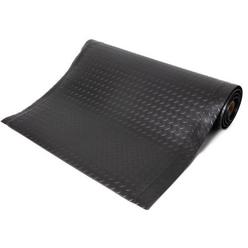 Coba - Tapis anti-fatigue Deckplate 60x100cm Noir Vinyle - Antidérapant et Confortable