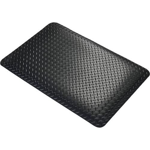 Coba - Tapis anti-fatigue Deckplate 0,6x0,9m Noir - Vinyle antidérapant - Confort et sécurité