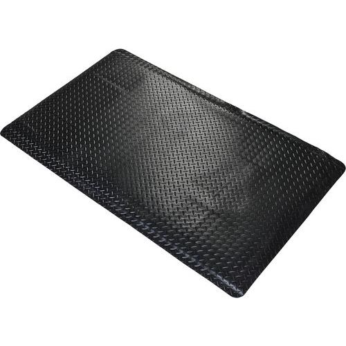 Coba - Tapis anti-fatigue Deckplate 0,9x3m Noir Vinyle - Antidérapant et Confortable